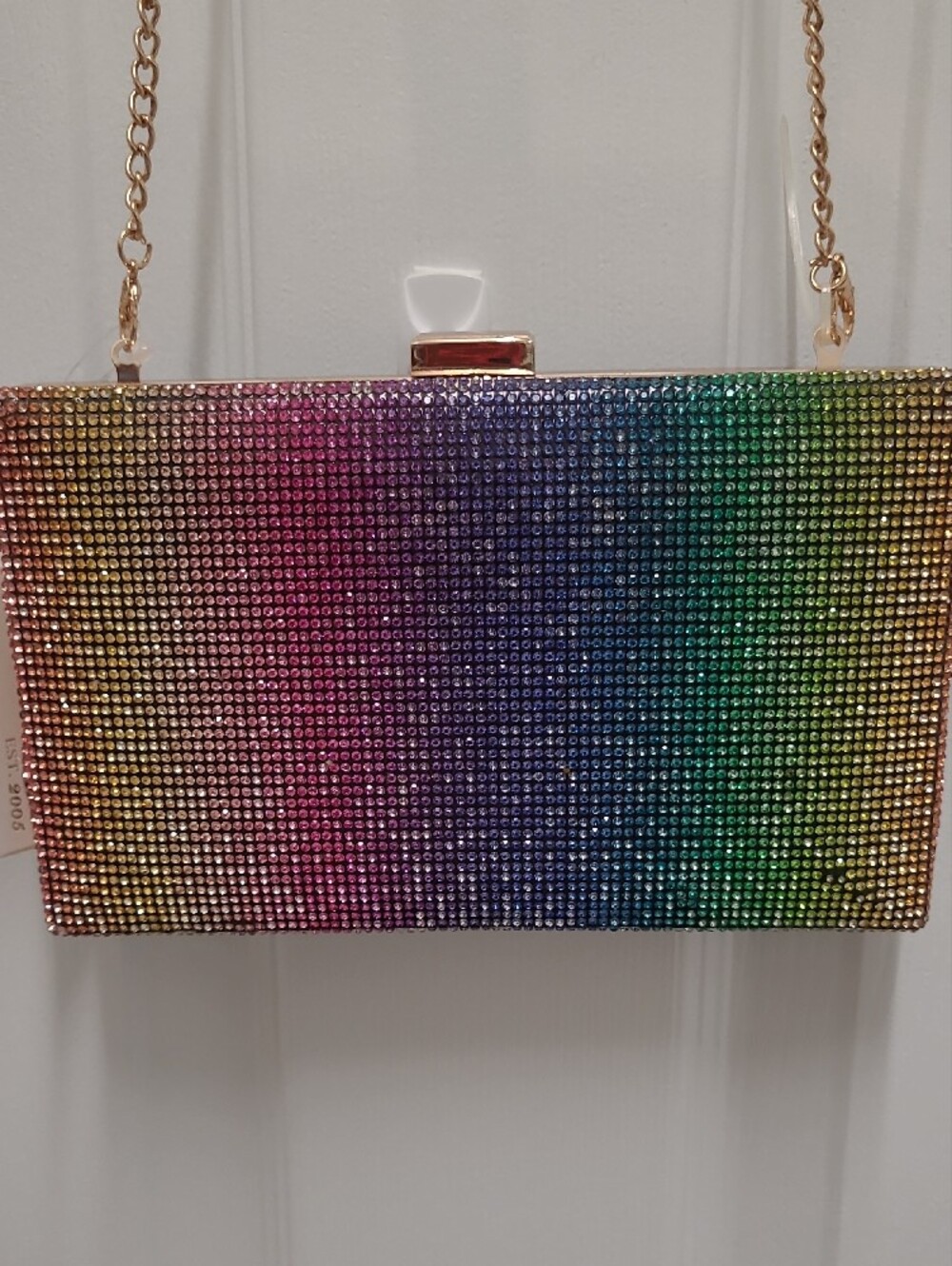 Vegan Rainbow Crystal Crossbody Bag